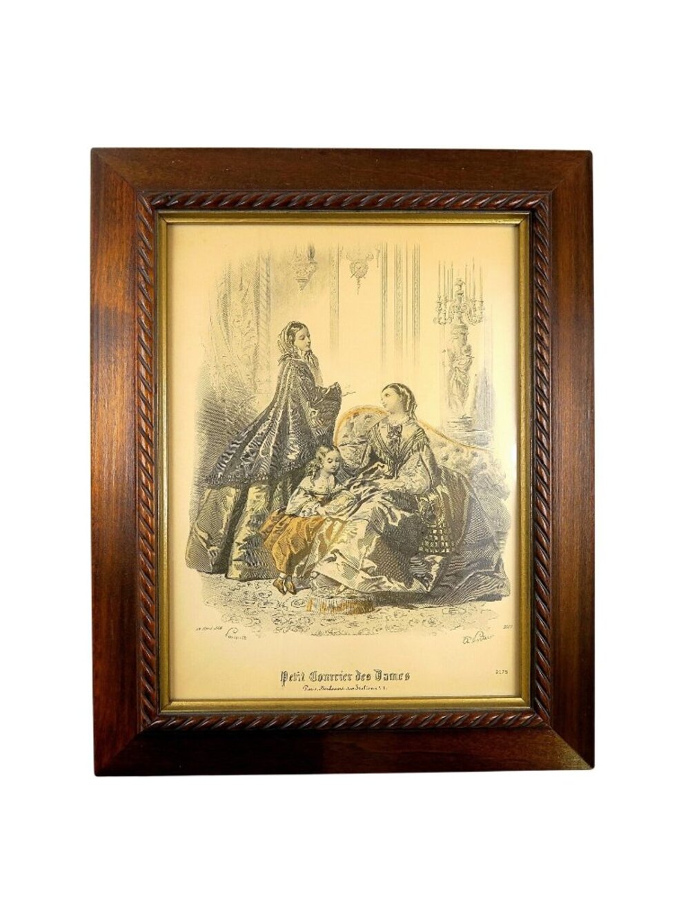 Petit Courrier des Dames Fashion Plate – Mid-Century Repro, Framed 8x10